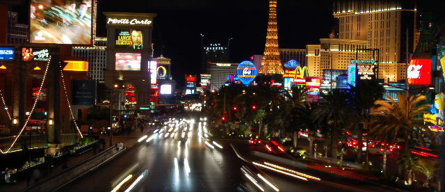 Vegas at night circa 2007, on one of the author's many trips to Sin City.  For work, of course. (Author photo)